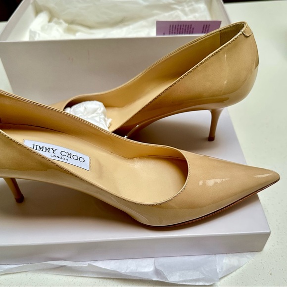 Jimmy Choo Nude Patent Leather Heels - Picture 8 of 15